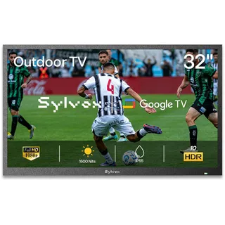 SYLVOX 32 Zoll Outdoor TV, 1500 Nits Full Sun Readable, IP55 wasserdichte