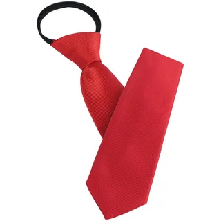 AUYAO Herren Krawatten, Einfarbiger Klassische Vorgebundenen Knoten Krawatte 8cm, Verstellbarer Krawatten für Herren mit Reißverschluss für Heiraten Oder Festliche Veranstaltunge(Rote-Streifen)