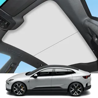 Auto Sonnenschutzdach für Polestar 4 2020-2025, Faltbarer Nano Eiskristall-Dachsonnenschutz aus wärmeisolierendem Glas, UV-beständig und durchhangfrei