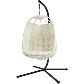 Svita Nelly Hängesessel mit Gestell klappbar Beige