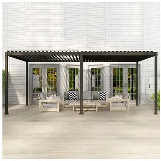 MIRADOR Pergola Solid 3x5 m Stahl Anthrazit verstellbares Lamellendach - 3m x 5m