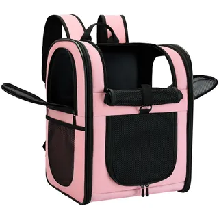 apollo walker HundeRucksack und KatzenRucksack für Kleine Haustiere(Belastbarkeit 2-15kg) - Gepolsterter Rückenstütze Hundetasche Atmungsaktiver Netz-Tierrucksack für Wandern, Reisen, Rosa