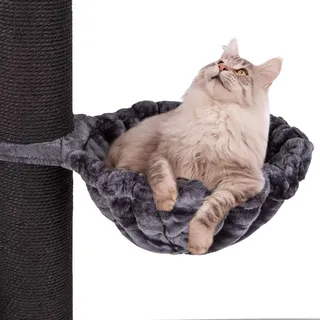 Happy Pet HAPPYPET Universal XXL Liegemulde für Kratzbaum Ø 45 cm - Schlafmulde für große Katzen, Maine Coon, Stabil bis 20 kg Traglast, Katzenmulde, - Grau