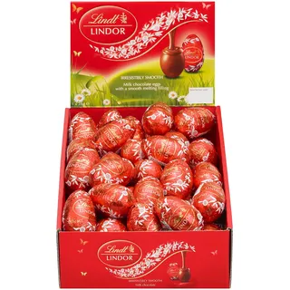 Lindt Schokolade LINDOR Eier Thekendisplay | 1344 g | Ca. 48 LINDOR Eier Vollmilch mit zartschmelzender Füllung | Oster Schokolade | Schokoladengeschenk | Ostereier | Schokoeier | Großpackung