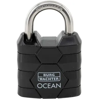 Burg Wächter Zylinder-Vorhangschloss Seewasserfest 490 NI 30 SB Schwarz