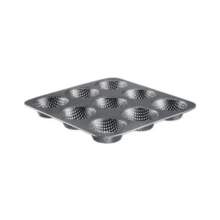 Westmark Brötchen Backform, für 9 Brötchen, Ø je 8,5 cm, Stahl, antihaft-beschichtet, Anthrazit, 32732260