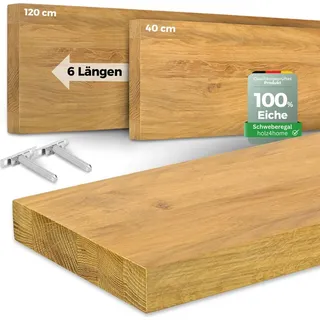 holz4home Wandregal 40 x 0 x 0 cm Eiche Natur