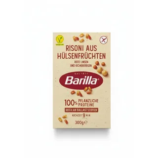 Barilla Risoni aus Hülsenfrüchten - Rote Linsen und Kichererbsen, 1er Pack (1 x 300g)