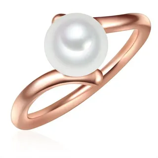 VALERO PEARLS Ring aus Sterling Silber mit Süßwasser-Zuchtperle in roségold | Gr.: 52