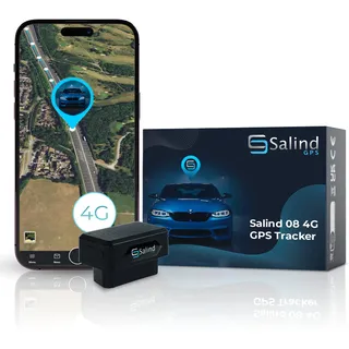 SALIND GPS - Salind 4G OBD GPS Tracker Auto, Fahrzeuge und LKWs OBD2 Stecker - Peilsender Auto mit Ortung - elektronisches Fahrtenbuch - Online weltweit Echtzeit Tracking mit App- ohne Aufladen