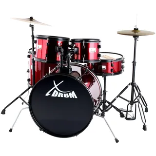 XDrum Rookie 22" Fusion Schlagzeug Komplettset Ruby Red inkl. Schule