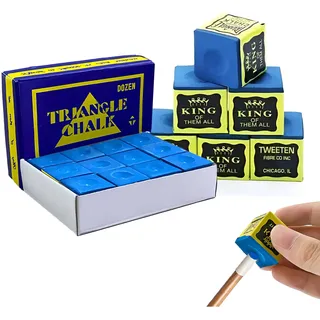 MOERDIFFER Billardkreide, Queuekreide, rutschfeste Pool Queue Kreide, Premium-Queue-Kreide-Set für Profi- und Heimspieler(Blau 12 Stück)