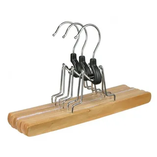 Gravidus 3er Set Hosenspanner aus Holz Kleiderbügel Hosenbügel Hosen Holz