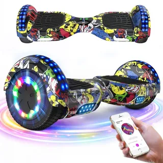 GeekMe Hoverboard 6,5 Zoll Hoverboard Kinder Starker Dual Motor,Bluetooth Lautsprecher,LED,Hoverboards für Kinder und Jugendliche - Bunt