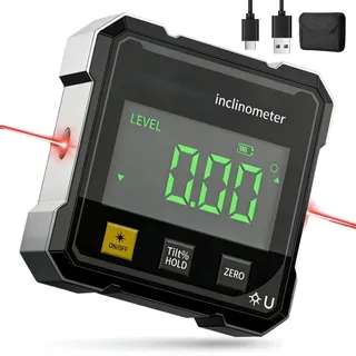 Luminis Precision X1 Digitaler Winkelmesser Neigungsmesser Wasserwaage 4-in-1 Präzisionsmessgerät Magnetisch Dual Laser USB-C Wiederaufladbar Bau Holzarbeiten DIY