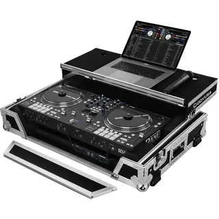 Odyssey Case Rane One Flightcase mit 1U Rack Space und Gleitplattform, Schwarz, Retro-Stil