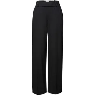 STREET ONE Straight Leg Hose mit Gallon - Damen - Gr. 42 - schwarz