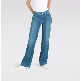 MAC Dream Wide Leg Jeans in mittelblauer Waschung-D44 / L30