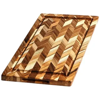 Teakhaus Herringbone Schneidebrett Teak 1-tlg. 46 x 36 x 2,5 cm Braun