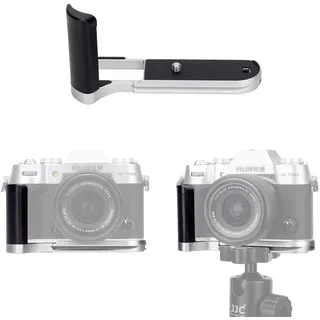 JJC Metall Handgriff für Fujifilm Fuji X-T50 Kamera, Arca Swiss Type Schnellwechselplatte, Anti-Rutsch L Halterung Verbesserter Griff, Silber