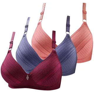 CSKJ Sport Bustier Damen - Glatter BH Damen Ohne Bügel mit tiefem V-Ausschnitt Bügelloser BH komfortabler Tshirt BH Soft Schlaf BH mit zusätzlicher BH-Verlängerung - 85A