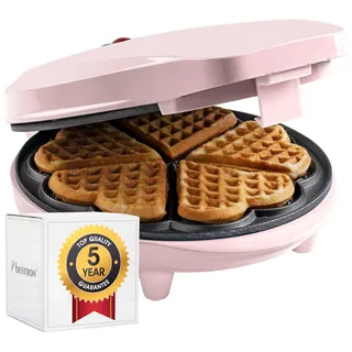 Bestron ASW217 Herzwaffelautomat rosa
