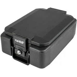 HMF Feuerfeste Geldkassette, DIN A4, 41 x 28 x 15,5 cm, Schwarz