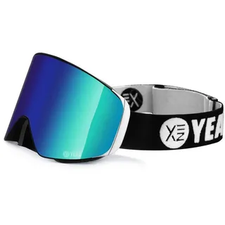 YEAZ Magnet-Ski-Snowboardbrille grün verspiegelt/silber APEX