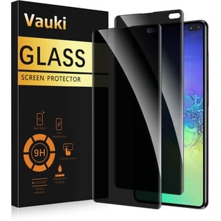 Vauki Sichtschutz Schutzfolie für Samsung Galaxy S10 Plus Schutzglas 2 Stück,9H Härte Privacy Displayschutzfolie,Privatsphäre Anti-Spy Bläschenfrei Kratzfest Blickschutzfolie für Samsung S10 Plus