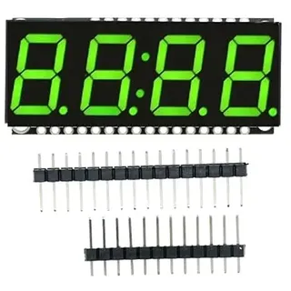 4 Digit 7 Segment Anzeigemodul, LED Anzeige Digitale Röhre, DC 3,3 V – 5 V, 0,56 Zoll, HT16K33 4-stellige LED Anzeigetafel mit Uhrfunktion (Rote/Grüne/Gelbe/Weiße/Blaue Anzeige)