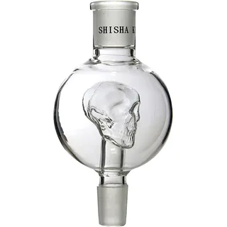 Shisha King® Molassefänger | stabiles Glas mit 18/8 Schliff | für alle gängigen Wasserpfeifen | hält Deine Shisha sauber (Totenkopf small)