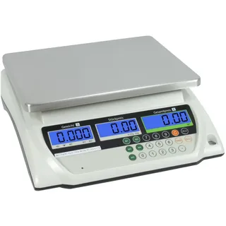 Geeichte Ladenwaage WKA-PRP 3 kg - Teilung 0,5g mit integriertem Akku Marktwaage Waage
