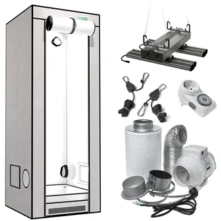 Low Budget Growzelt Komplettset LED GrowPRO XS mit Greenception GCx-4 Grow LED 120 Watt