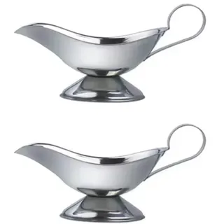 Set mit 2 silbernen Saucieren 85 g aus Edelstahl