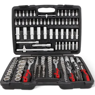 Stier Steckschlüssel-Satz, 1/4, 3/8 und 1/2 Zoll, 179-teilig