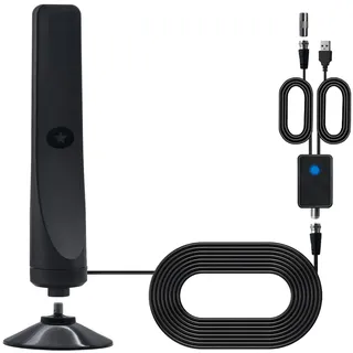 Sarini TV-Antenne, 1080P 4K HD Digital-TV-Antenne, verstärkte HD-Digital-TV-Antenne, Kanäle mit 50-Meilen-Reichweite, Signalverstärker, universelle Hochleistungsantenne für den Innen- und Außenbereich