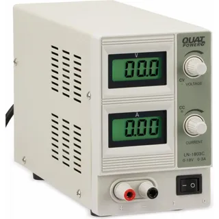 QuatPower Regelbares Labornetzgerät Ln-1803c, 0...18 V-/0...3 A, Sicherheitstransformator
