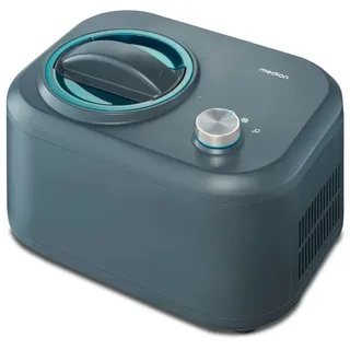 Medion Eismaschine mit Kompressor (geeignet für die Zubereitung von Eiscreme, Frozen Yoghurt & Sorbet, 1 Liter, 100 Watt, Aluminium Eisbehälter, kein Vorkühlen notwendig, entnehmbarer Aluminium-Eisbehälter, blau