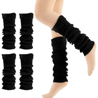 2 Paar Stulpen Damen,Leg Warmers,Beinstulpen,Legwarmers,Beinwärmer,Warm Und Komfortabel,Schwarzer Vintage-Beinwärmer,Geeignet Für Stilvolle Kombinationen Mit Verschiedenen Outfits Bei Ausflügen Freien - Einheitsgröße