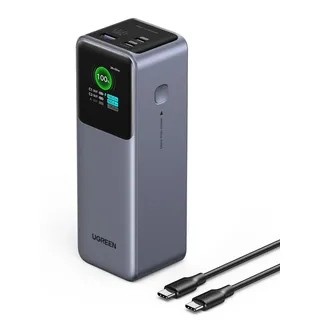 UGREEN Nexode Power Bank 25000mAh 200W Powerbank mit 3 Ports, externer Akku mit digitalem Display, USB C PD 3.1, kompatibel mit iPhone 17/16/15/14 Pro Max, Galaxy S24 Ultra, MacBook Pro, Dell, mehr