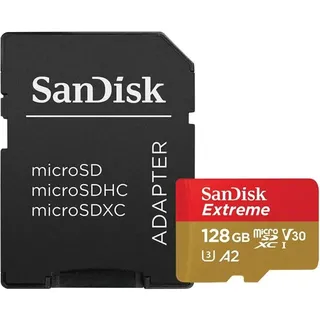 SanDisk Extreme microSDXC UHS-I U3 A2 + SD-Adapter 128 GB