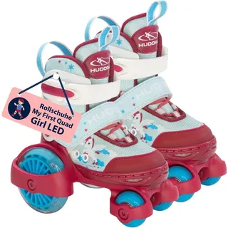 Hudora Rollschuh My First Quad LED Gr. 26-29 / rot/hellblau, mit LED-Beleuchtung