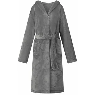 vidaXL Bademantel Hoodie Dunkelgrau XXL