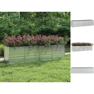 vidaXL Garten-Hochbeet 320x80x77 cm Verzinkter Stahl Silber