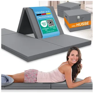 eloneo Klappmatratze Gästematratze, 140x200x8 cm, Grau