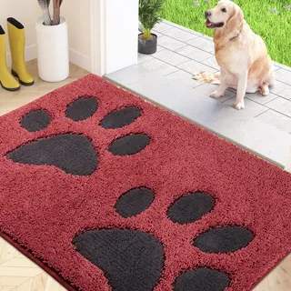 FCSDETAIL Schmutzfangmatte waschbar 80 x 120 cm, Fußmatte Innen, absorbierend Fussmatte, rutschfeste Sauberlaufmatte, wasserdicht Teppich für Hund, Eingang, nasse Pfoten