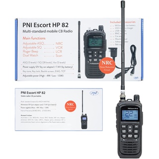 PNI Escort HP 82, Multistandard, 4W, 12V, AM-FM, NRC, Dual Watch, Roger Beep, regelbarer ASQ SQ, VOX Schwarz