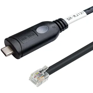 DSD TECH SH-RJ12T USB C auf RJ12 6P4C RS232 Serielles Kabel für AP77XX/78XX/79XX/86XX/88XX/89XX PDUs & ATS (1,8 m)