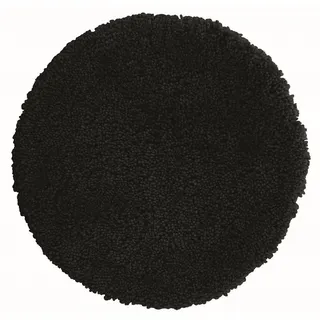 spirella Badematte HIGHLAND, Höhe 40 mm, Badteppich Hochflor, 100% Polyester Microfaser, Anti-Rutsch Beschichtung, für Fußbodenheizung geeignet, waschbar 40°, schnelltrocknend, rund schwarz rund | Ø 60 cm x 0 cm x 0 cm x 40 mm