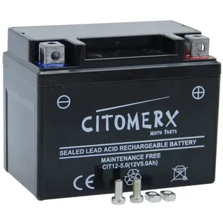 Batterie wartungsfrei 12V 5AH YB4L-B, YTX4L-BS, YT4L-B kompatibel mit Peugeot Vivacity 50 2002